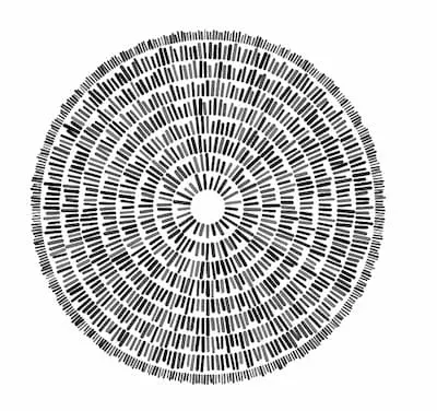 concentric rings of small strokes